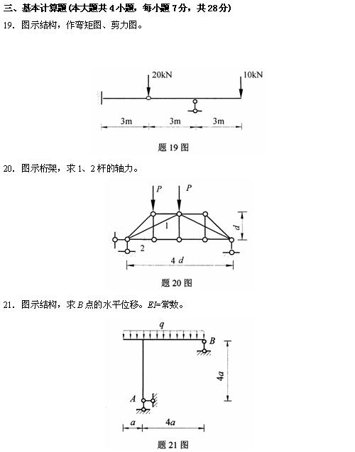 全国2010年4月高等结构力学(一)自考试题(图10) 全国2010年4月高等结构力学(一)自考试题(图10)