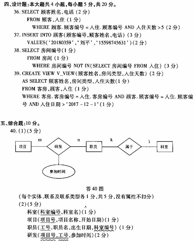 2018年4月工学类自考《互联网数据库》真题及答案(图1) 2018年4月工学类自考《互联网数据库》真题及答案(图1)
