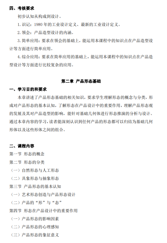 上海市高等教育自学考试工业设计专业（高职专科）（460105）产品造型基础（04853）自学考试大纲(图5)