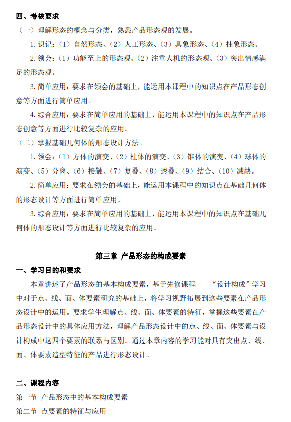 上海市高等教育自学考试工业设计专业（高职专科）（460105）产品造型基础（04853）自学考试大纲(图7)