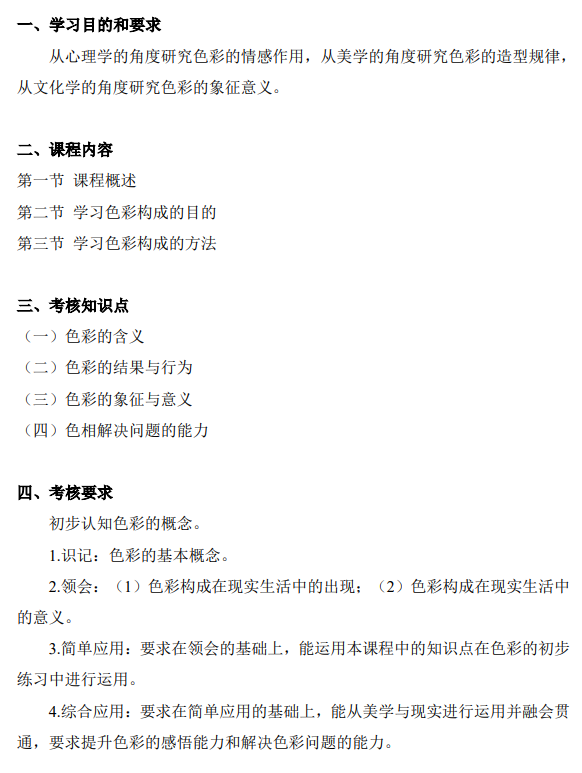 上海市高等教育自学考试工业设计专业(高职专科)(460105)色彩(00674)自学考试大纲(图4) 上海市高等教育自学考试工业设计专业(高职专科)(460105)色彩(00674)自学考试大纲(图4)