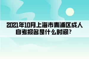 2021年10月上海市青浦区成人自学考试报名是什么时间？(图1)